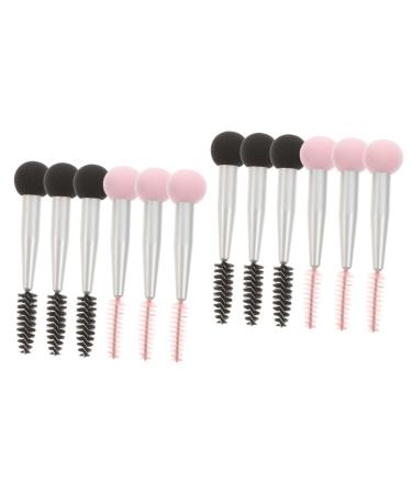 12 Pcs Sponge Makeup Brush Eyelash Kit Makeup Lash Brush Eyebrow Stamper Makeup Tool Makeup Double Head Brush Eyebrow Sponge Brush Foundation Sponge Brush Mascara 7.6x1.4cmx2pcs Assorted Colorx2pcs
