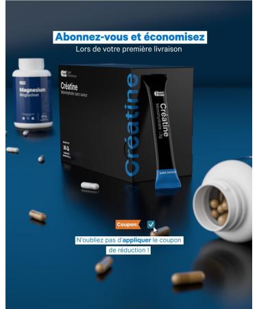 Cr atine Monohydrate 100% Pure 3000 mg Sticks | Micronis e | Prise de Masse Musculaire Force Endurance R cup ration nergie et Agilit Mentale | Vegan Sans Gluten No OGM | Pour Homme et Femme - Buy Online on GoSupps.com