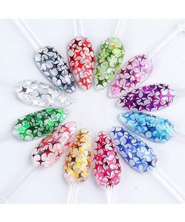 CHANGAR 3D Laser Nail Art Glitter Sequins - Holographic Cross Star Paillette Decals for Manicure DIY Decoration - Buy Online on GoSupps.com