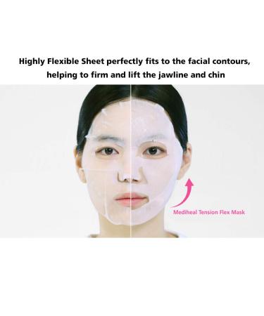 Mediheal Tension Flex Soothing Mask - Pack of 10 | Tea Tree & Centella Asiatica Calming Sheet Mask for Jawline & Chin Lifting | International Shipping Available - Buy Online on GoSupps.com