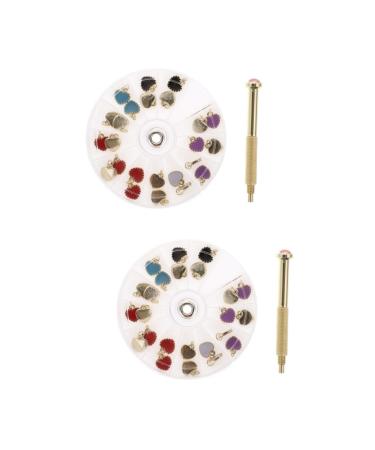 Healeved 2 Sets Nail Pendant Nail Art Jewelry Dangle Nail Dangle Decor Resin Tools Crystal Nail Sticker Nail Piercing Tool Nail Jewelry False Nails Diamond Applique Nail Tool Alloy Tool Kit