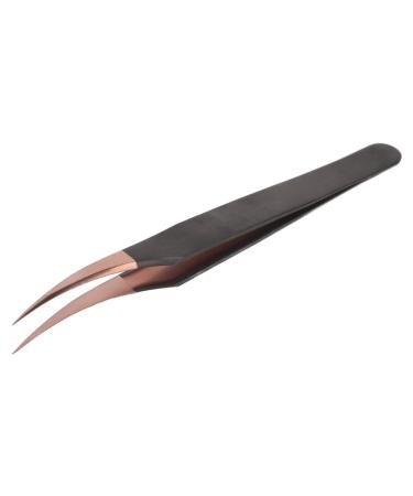 Eyelash Extension Tweezers Safe Eyelash Tweezers Portable Stainless Steel for Beautician for Salon (Slightly Curved Tweezers)