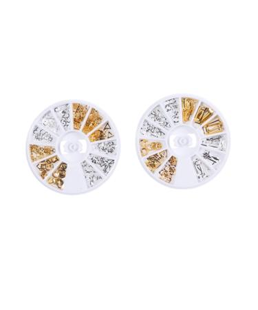 FRCOLOR 2 Boxes Decor Rhinestones Nail Accessories Nail Rivet Goldendoodle Ornament Rivets for Metal Tape Dispenser Gold Trim Diy Fingernail Patch Manicure Rivet Metal Rivet Gem 3d Orange