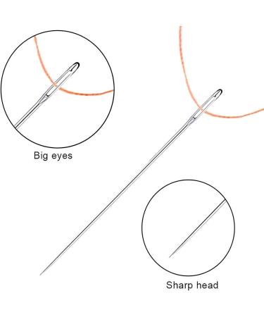 SUWEI 4 Upholstery Hard Large Eye Needle 2 Pcs for Hand Sewing Leather Tapestry Embroidery - Silver, 4 Inch - Buy Online on GoSupps.com