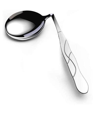 Adaptive Curved Utensils Stainless Steel Anti-Shake Angled Spoon for Hand Tremors Elderly Parkinson Arthritis & Handicap Left