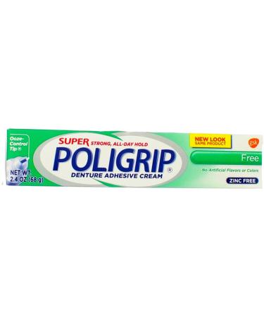 Super Poligrip Free Cream 2.4oz/68g - Pack of 1 - Buy Online on GoSupps.com