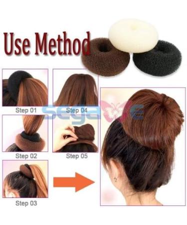 Buy Hair Donut Cushion Bun Set - 3 Sizes (Large Medium Small) - Brown | International Shipping Available - Buy Online on GoSupps.com