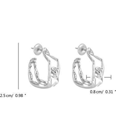 ROYALEAD Irregular Body Shape Stud Earrings Unique Piercing Earrings Fashion Jewelry Simple Punk Earrings for Women Girls Gold-color - Buy Online on GoSupps.com