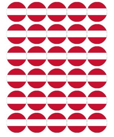30 Austria Austrians Flags Cupcake Toppers Edible Wafer Paper Fairy Cake Toppers Birthday Cake Decorations