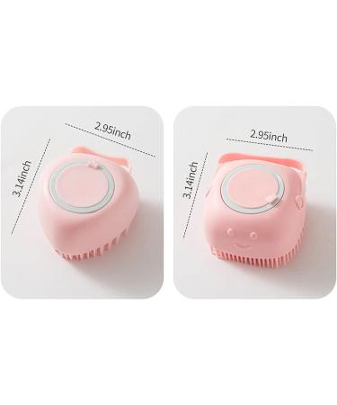 Putybudy Pets Bath Body Brush with Shampoo Dispenser | Soft Silicone Bristles | Exfoliating Shower Massage Brush in Pink/Blue/Yellow - Buy Online on GoSupps.com