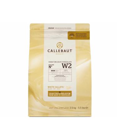 Callebaut Recipe No. W2 Finest Belgian White Chocolate With 28% Cacao, 22% Milk, 5.51 Pound 5.5 Pound (Pack of 1)