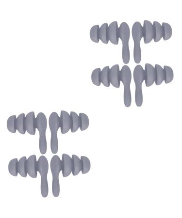 Hemoton 4 Pairs Soft Silicone Ear Plugs Silicon Ear Plugs Earplugs for Snoring Sleeping Ear Plugs Noise Cancelling Earplugs Silicone Earplugs for Sleeping Motorcycle Water Proof Travel Light Greyx2pcs 1 Count (Pack of 1)