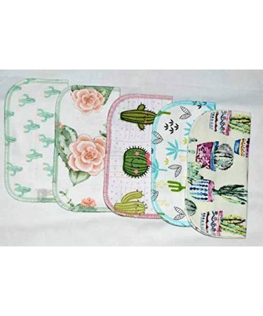 Set of 5 Cactus Cuties 2 Ply Printed Flannel Little Wipes - 8x8 Inches - Buy Online on GoSupps.com