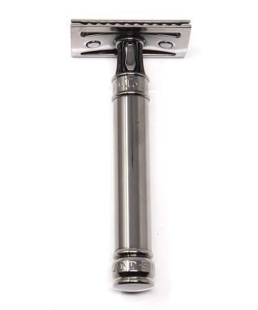 Edwin Jagger Black Gold Plated Round Handled Safety Razor - Premium Shaving Experience | International Shipping Available - Buy Online on GoSupps.com