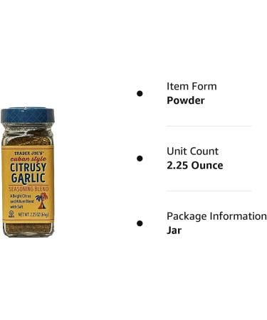 Trader Joe's Cuban Style Citrusy Garlic Seasoning Blend 2.25oz - Buy Online on GoSupps.com