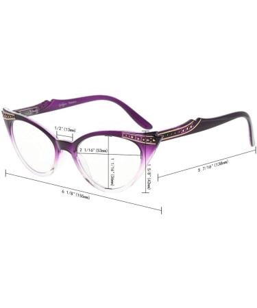 Eyekepper 6-Pack Women's Cat Eye Reading Glasses with Sun Reader (2.00) | Stylish & Versatile Eyewear for All Occasions - Buy Online on GoSupps.com