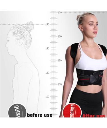 YMGSCC Adjustable Posture Corrector Back Support Shoulder Brace Correction Spine Postural Fixer Tape(L) Large B - Buy Online on GoSupps.com