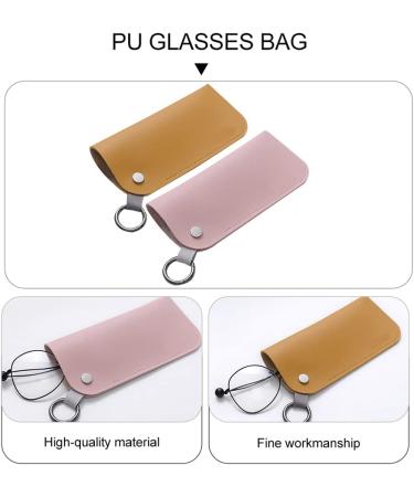 EXCEART 2pcs PU Leather Eyeglasses Pouch - Portable Sunglasses Storage Bag with Hanging Ring for Men & Women | International Shipping - Buy Online on GoSupps.com