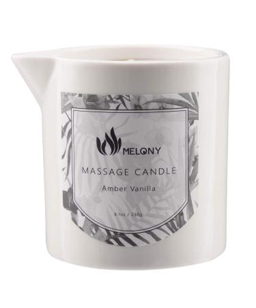 MELONY Massage Oil Candle, Moisturizing, Body Oil Candle, Natural Soybeans, 8.1 oz, Amber Vanilla - Buy Online on GoSupps.com