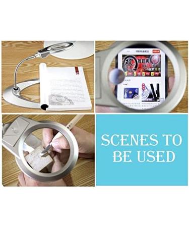 Magnifying Glasses Vision aids 2X 6X Magnifiers Desktop Hd Double Lens with Led Lights Old Man Reading Mobile Phone Repair Magnifying Glass Silver Stationery Office Supplies 1PCS Journey - Buy Online on GoSupps.com
