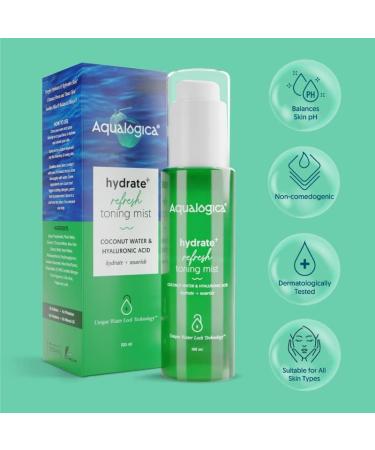 Hydrate+ Refresh Toning Mist | Hyaluronic Acid & Coconut Water Face Toner Spray | Deep Hydration & Pore Cleansing | 100ml - Buy Online on GoSupps.com