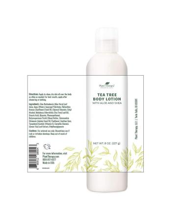 Plant Therapy Tea Tree Body Lotion 8 oz - Hydrating Aloe & Shea Formula for Nourished Skin - Buy Online on GoSupps.com