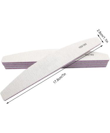 dijiusidy Nail File Half Moon Shaped Home Salon Personal Care Manicure Shaping Accessory Polishing Strips Dual-sided Pedicure Tool 100/180 - Buy Online on GoSupps.com