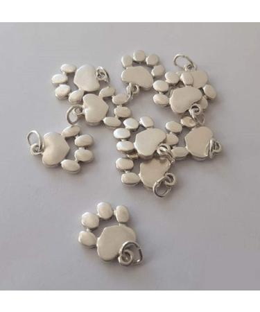 Paw Trailer Dog & Cat Charms - Gold/Silver Plated 10-Paw Supporters for DIY Jewelry Accessories & Decorations | H 1.6 cm - Buy Online on GoSupps.com