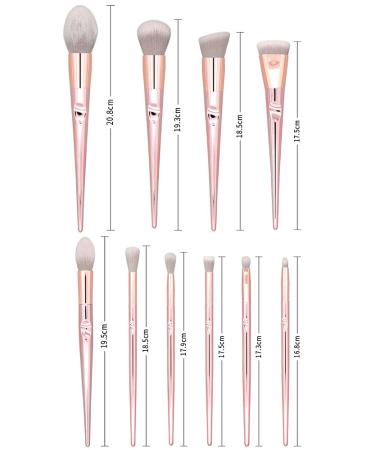 10-Piece Metal Luster Handle Makeup Brush Set with Storage Bag - Eyeshadow Foundation & Powder Cosmetic Tools - Buy Online on GoSupps.com