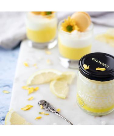 Lemon Gourmet Pearls for Dressing or Decoration Pot 50g Spheres of lemon juice in their liquid interior explode in your mouth - Buy Online on GoSupps.com