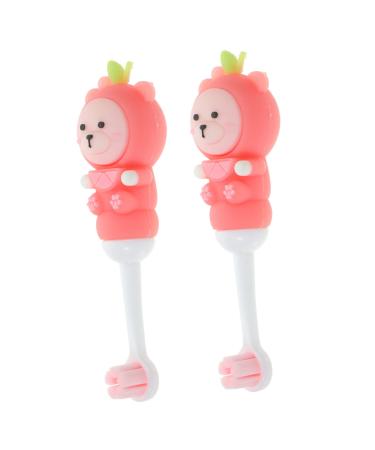 Ipetboom 2st children's toothbrush with soft bristle travel toothbrush baby toothbrush training toothbrush toothbrush children tooth for children bulk to small child pebbles pink 1 piece (1 Pack) pink