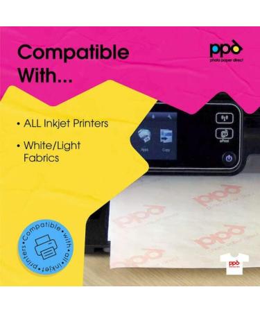 PPD Inkjet Premium Iron-On White and Light Colored T Shirt Transfers Paper LTR 8.5x11 Pack of 20 Sheets (PPD001-20) - Buy Online on GoSupps.com