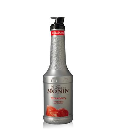 Monin - Strawberry Puree, Juicy and Sweet, Ideal for Sodas and Tea, Gluten Free (33.81 fl oz) - Pack of 4
