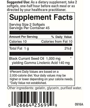 Black Currant Seed Oil 90 Softgels - Cold-Pressed Supplement for Skin & Joint Health - Buy Online on GoSupps.com