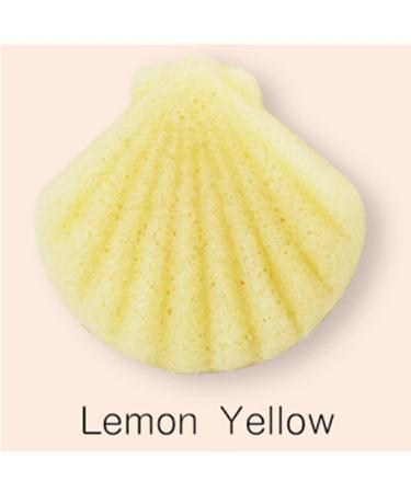 Cowry Shaped Konjac Washing Face Sponge Puff Facial Cleansing Care Tool Wet/Dry for Home Gift(Lemon light yellow) - Buy Online on GoSupps.com