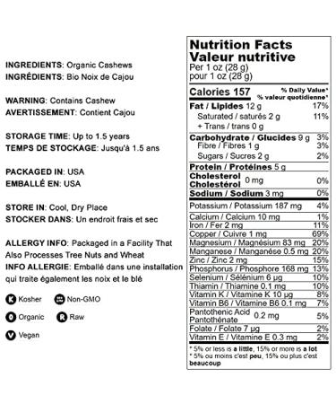 Organic Cashew Pieces 1lb - Non-GMO Kosher Raw Vegan Unsalted Unroasted Bulk - Buy Online on GoSupps.com