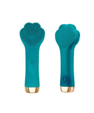 Facial Cleansing Brush Waterproof Sonic Vibrating Silicone Face Scrubber & Massager for Men & Women Rechargeable Face Brush for Deep Cleansing  Gentle Exfoliating and Massaging(Green)