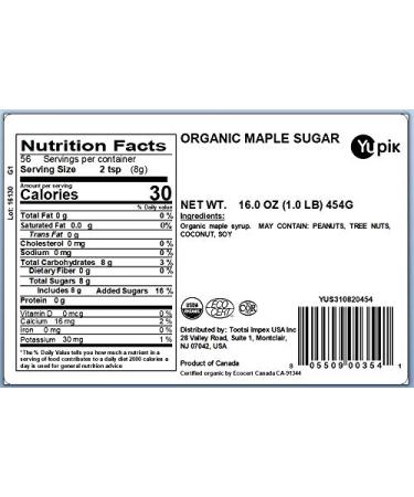 Yupik Organic Maple Sugar 1 lb - Non-GMO, Vegan, Gluten-Free - Buy Online on GoSupps.com