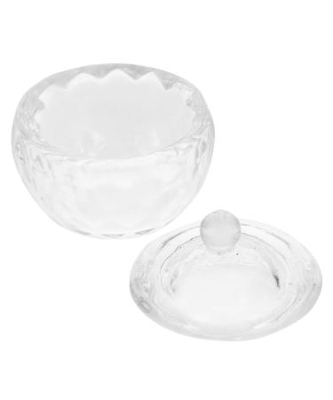 OUNONA Glass Jar Nail Dish with Lid Nail Art Liquid Holder Nail Cups with Lids Dappen Dish Nail Art Accessories Manicure Nail Dish Cup Nail Accessories Nail Powder Wedding Glass