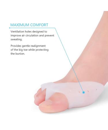 BOROCO Gel Toe Spreader for Hammer Toe Relief | Bale Correction & Cushion Support | Adjustable Flat Iron for Large Toes - Buy Online on GoSupps.com