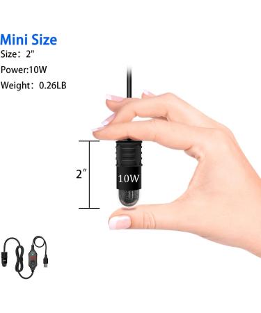 Mini Aquarium Heater 10W USB Powered Mini Fish Tank Heater Adjustable Submersible Aquarium Heater Betta Heater with LED Display Thermostat -for 0.5-1 Gallon Tanks (US Fahrenheit) - Buy Online on GoSupps.com