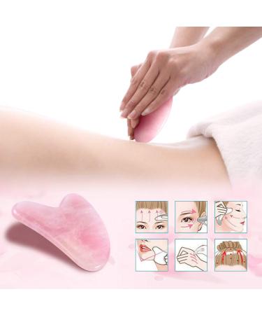 Kawaii Gua Sha Facial Tools - Natural Stone Jade Roller for Face Massage | Rose Quartz Scraping Tool for Skin, Neck, Hands, Feet & Eyes - Buy Online on GoSupps.com