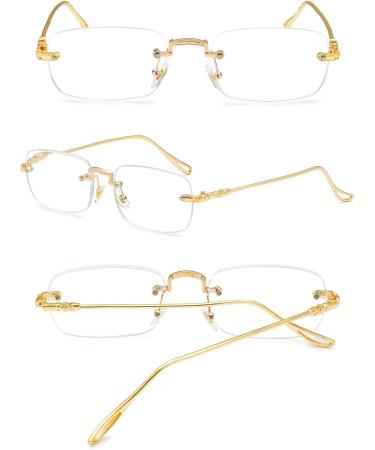 Buy Koosufa Borderless Reading Glasses Anti Blue Light Ultra Light Metal Frameless Strengths 0.0 to 4.0 | Perfect Visual Aid for Men & Women - Buy Online on GoSupps.com