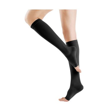Compression stockings to prevent legs - comfortable and durable compression stockings for men and women men and women to prevent blood clots (18-21 mmHg) black