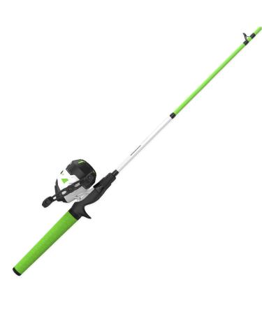 Zebco Roam Spincast Reel and Fishing Rod Combo 6-Foot 2-Piece Fiberglass Fishing Pole with ComfortGrip Handle Green