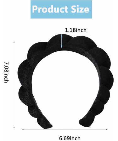 Spa Headband for Women Sponge Terry Towel Cloth Fabric Head Band Makeup Headband for Face Washing Shower Yoga (Black) - Buy Online on GoSupps.com