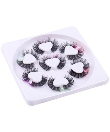 Beaupretty 7 Pairs False Lashes Colored Lash Extensions False Lash Extensions Cosmetic Lashes Lash Clusters with Color Cosplay Lashes Color Lashes Colored Lashes Chemical Fiber Russia Eyelash