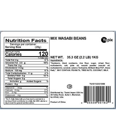Yupik Wasabi Bean Mix 2.2 lb - Roasted Beans with Spicy Wasabi Seasoning - Buy Online on GoSupps.com