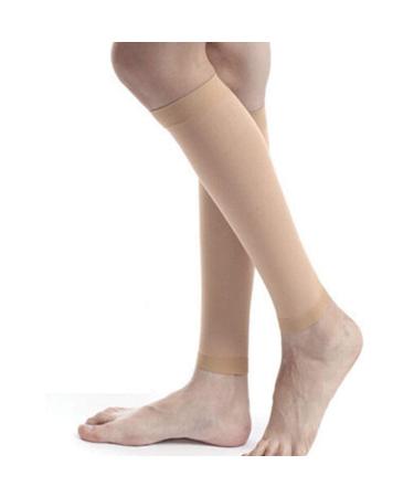 PBFONE compression stockings for women calf compression stockings 30-40 mmHg for men and women without foot calves compression cover varicose veins beige xxl