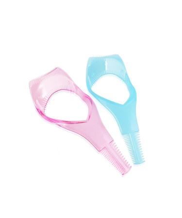2 pieces of plastic eyelash mascara watchman applianter with ridge beauty make-up eyes mascara shield Applic upper makeup tools (blue + pink)